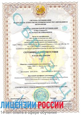 Образец сертификата соответствия Котельниково Сертификат OHSAS 18001